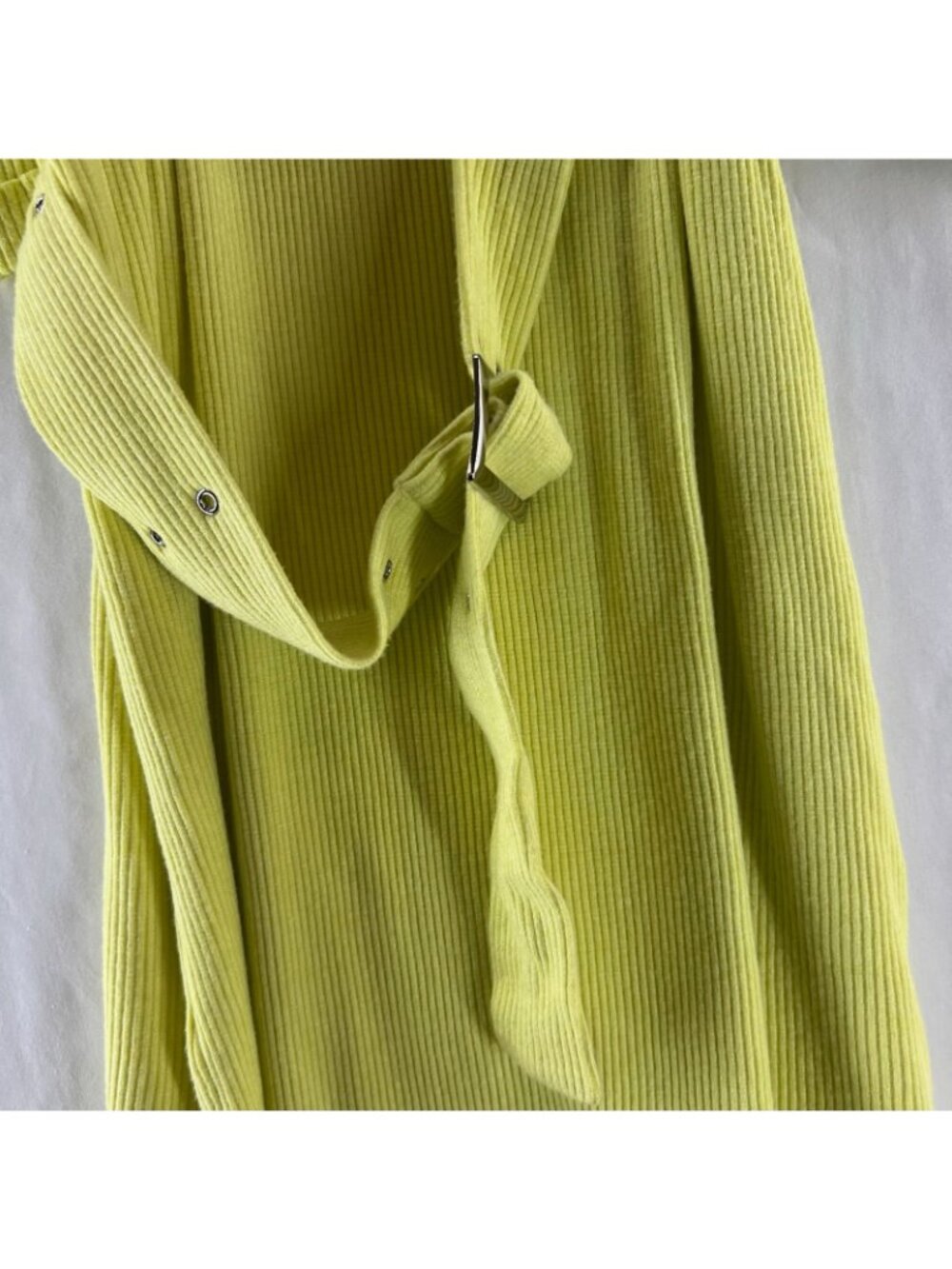 Line & Dot Luna Rib Knit Belted Shift Dress Womens M Pocket Pullover Lime Green - Picture 12 of 12